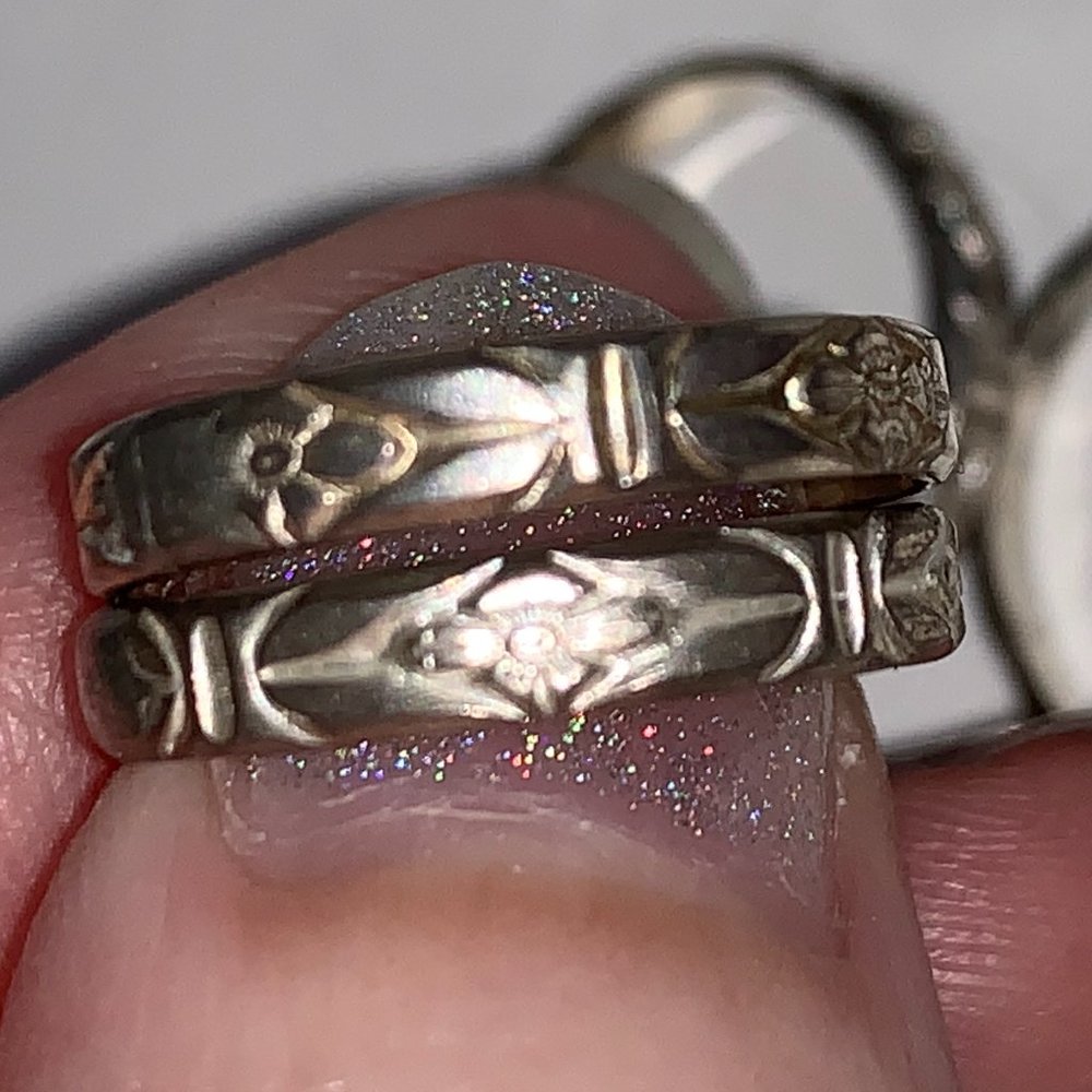 Sterling Silver Floral Design Ring, Size 3